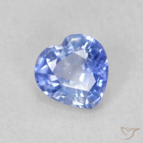 Saphir Bleu pastel naturelle Cœur, 0.37 ct, VVS-VS