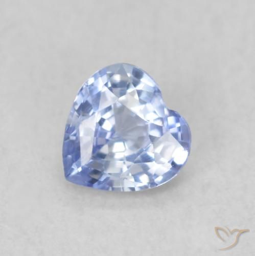 0.33ct Naturel Bleu pastel Saphir, Cœur, VVS-VS