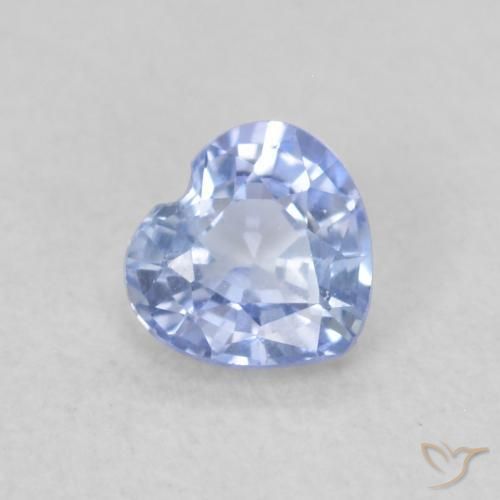 Saphir Bleu clair naturelle Cœur, 0.34 ct, VVS-VS
