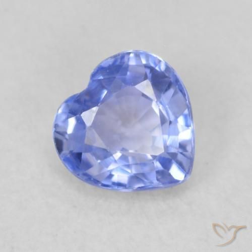 0.46ct Naturel Bleu pastel Saphir, Cœur, VVS-VS