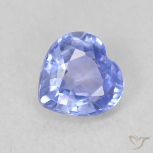 Saphir Bleu pastel naturelle Cœur, 0.46 ct, VVS-VS