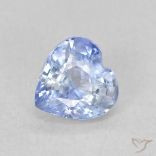 0.43ct Naturel Bleu pastel Saphir, Cœur, VVS-VS