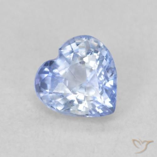 Saphir Bleu pastel naturelle Cœur, 0.43 ct, VVS-VS