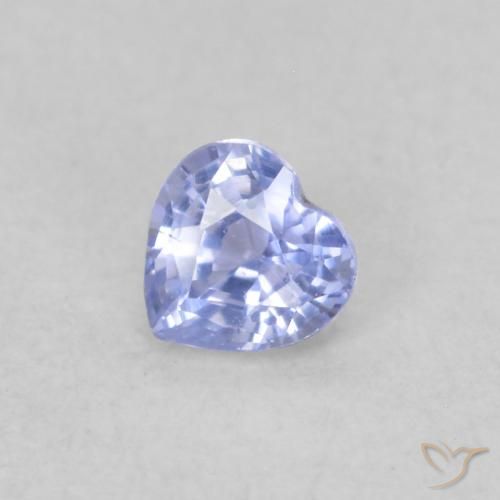Saphir Bleu pastel naturelle Cœur, 0.25 ct, VVS-VS