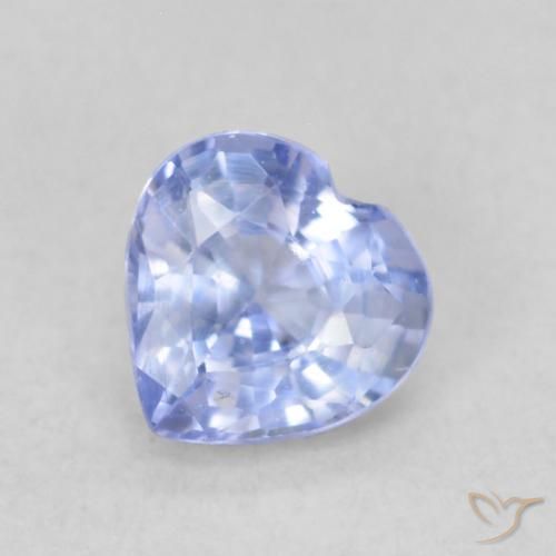 0.49ct Naturel Bleu pastel Saphir, Cœur, VVS-VS