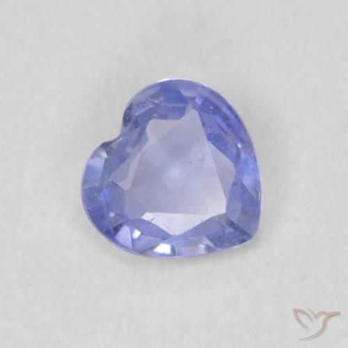 Saphir Violet Bleu naturelle Cœur, 0.41 ct, VS