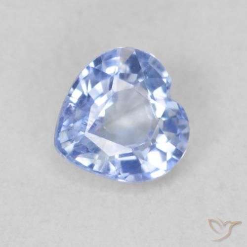 0.41ct Naturel Bleu pastel Saphir, Cœur, VS
