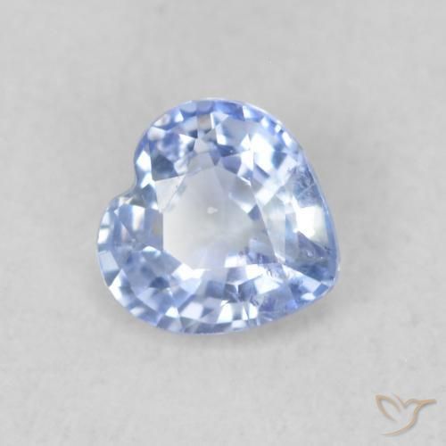 Saphir Bleu pastel naturelle Cœur, 0.41 ct, VS