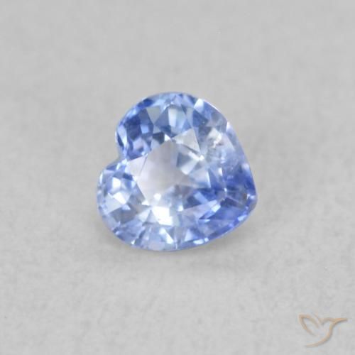 Saphir Bleu pastel naturelle Cœur, 0.30 ct, VS