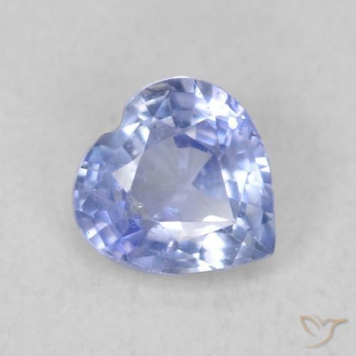 0.46ct Naturel Bleu pastel Saphir, Cœur, VS