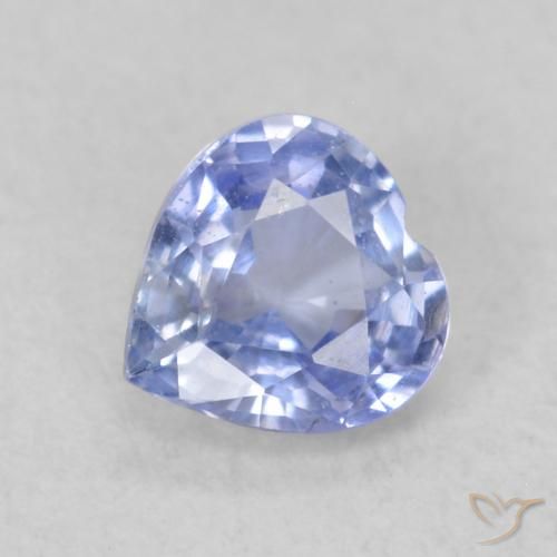 Saphir Bleu pastel naturelle Cœur, 0.46 ct, VS