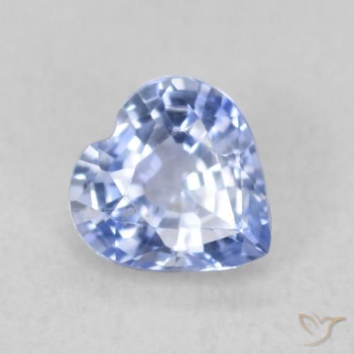 Saphir Bleu pastel naturelle Cœur, 0.48 ct, VS