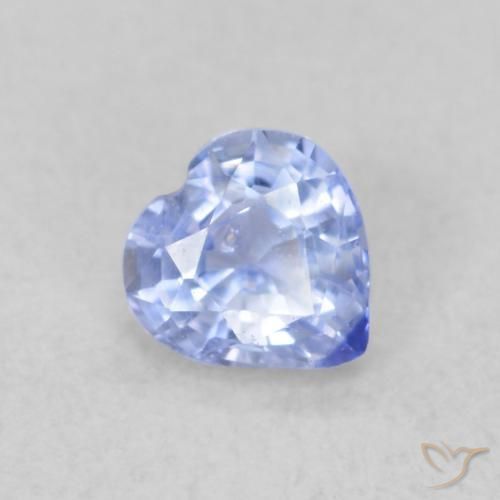 Saphir Bleu pastel naturelle Cœur, 0.34 ct, VS