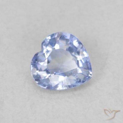 0.30ct Naturel Bleu clair Saphir, Cœur, VS