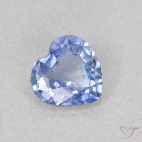 Saphir Bleu pastel naturelle Cœur, 0.31 ct, VS