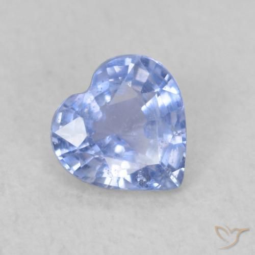 0.40ct Naturel Bleu pastel Saphir, Cœur, VS