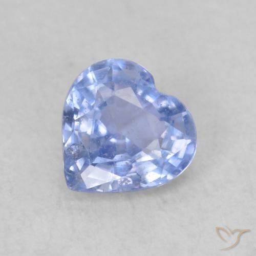 Saphir Bleu pastel naturelle Cœur, 0.40 ct, VS