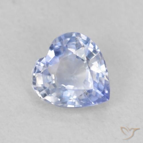 0.43ct Naturel Bleu pastel Saphir, Cœur, VS