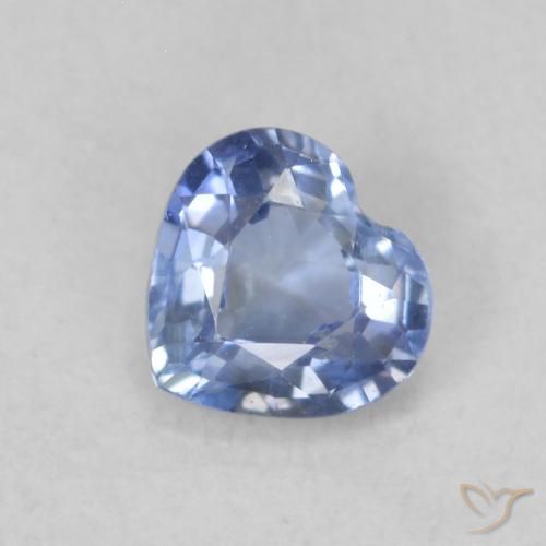 0.37ct Naturel Bleu clair Saphir, Cœur, VS