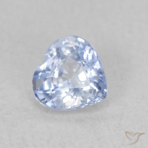 Saphir Bleu pastel naturelle Cœur, 0.39 ct, VS