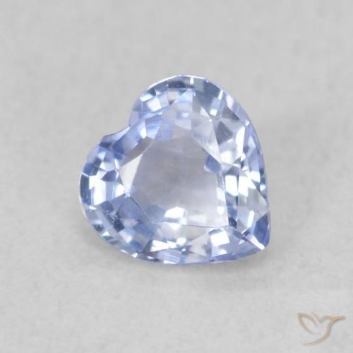 Saphir Bleu pastel naturelle Cœur, 0.38 ct, VVS-VS