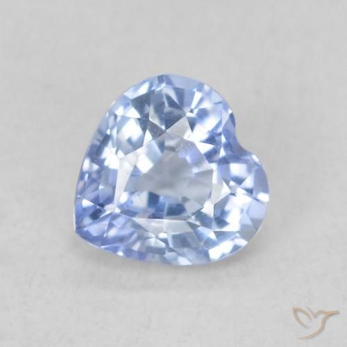 0.48ct Naturel Bleu pastel Saphir, Cœur, VVS-VS, Photo A