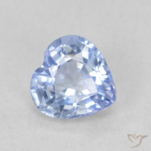 Saphir Bleu pastel naturelle Cœur, 0.48 ct, VVS-VS