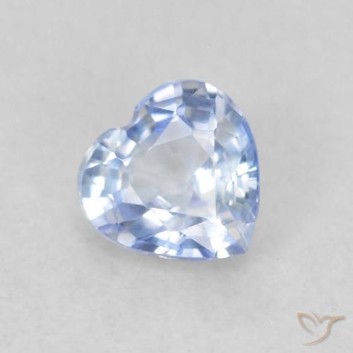 Saphir Bleu pastel naturelle Cœur, 0.37 ct, VVS-VS