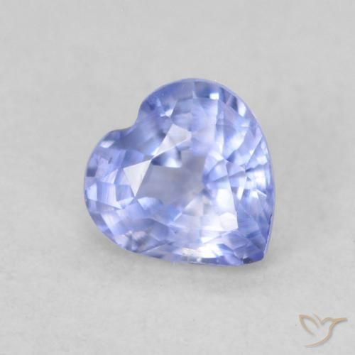 Saphir Bleu violacé léger naturelle Cœur, 0.43 ct, VS