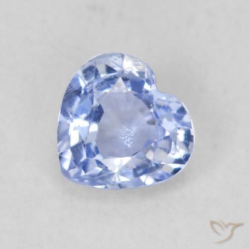0.43ct Naturel Bleu pastel Saphir, Cœur, VS