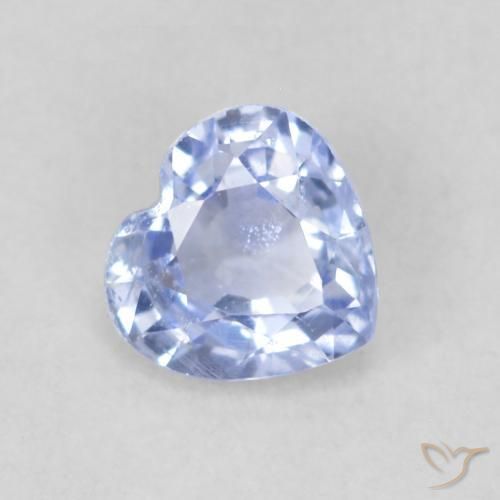 Saphir Bleu pastel naturelle Cœur, 0.43 ct, VS
