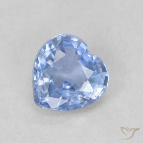 Saphir Bleu violacé léger naturelle Cœur, 0.40 ct, VS