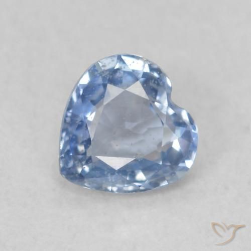 0.42ct Naturel Bleu bébé Saphir, Cœur, VS, Photo A