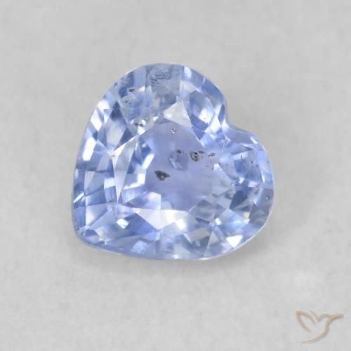 0.50ct Naturel Bleu clair Saphir, Cœur, VS