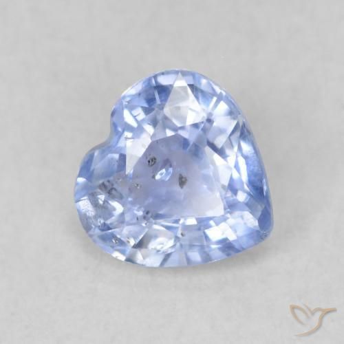 Saphir Bleu clair naturelle Cœur, 0.50 ct, VS