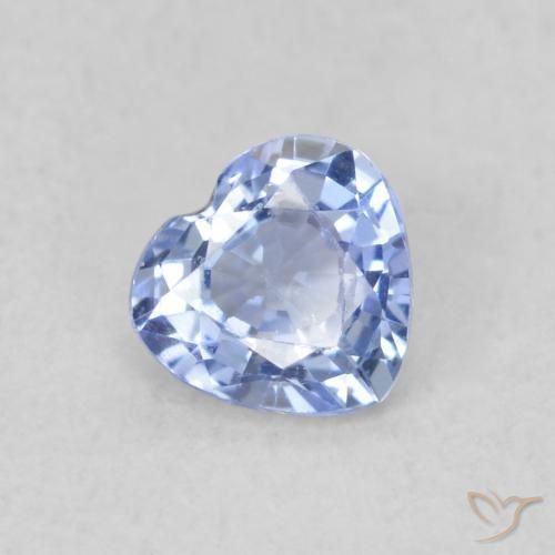 Saphir Bleu pastel naturelle Cœur, 0.34 ct, VS