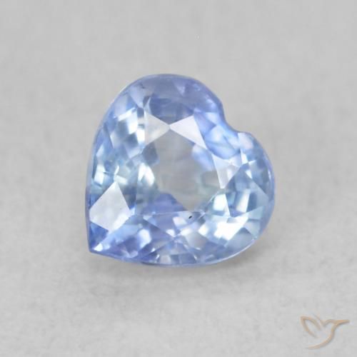 0.51ct Naturel Bleu pastel Saphir, Cœur, VS