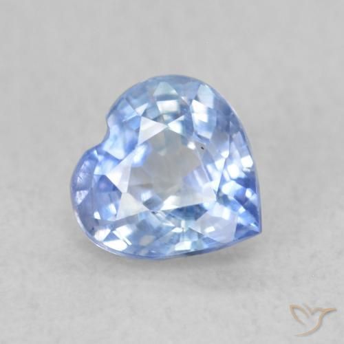 Saphir Bleu pastel naturelle Cœur, 0.51 ct, VS
