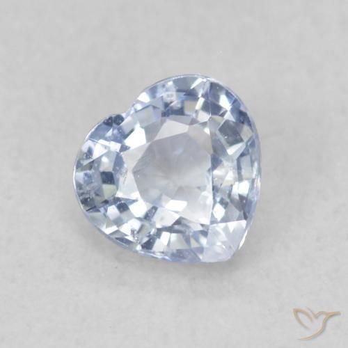Saphir Bleu violacé léger naturelle Cœur, 0.47 ct, VS