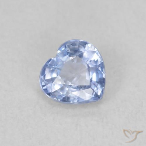 0.40ct Naturel Bleu clair Saphir, Cœur, VS