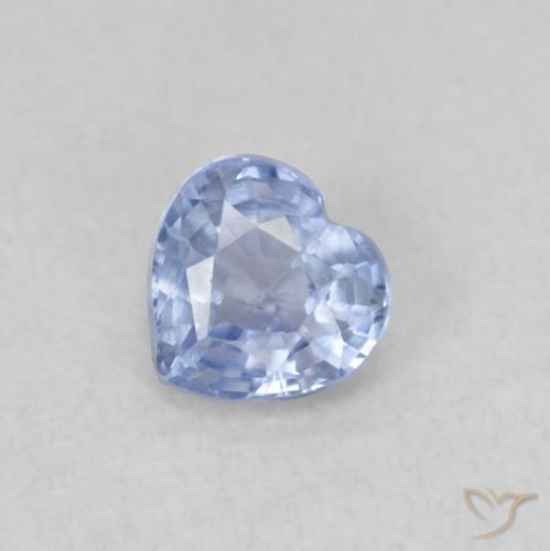 Saphir Bleu clair naturelle Cœur, 0.40 ct, VS