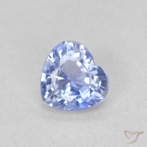 0.44ct Naturel Bleu pastel Saphir, Cœur, VS