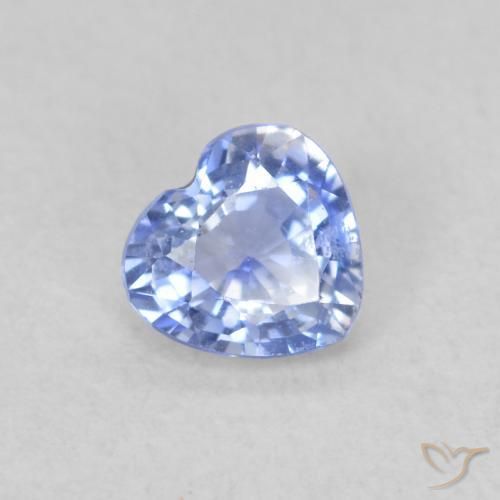 Saphir Bleu pastel naturelle Cœur, 0.44 ct, VS
