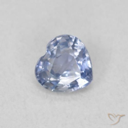 Saphir Bleu violacé léger naturelle Cœur, 0.39 ct, VVS-VS