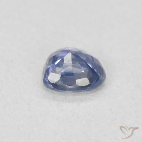 Saphir Bleu violacé léger naturelle Cœur, 0.39 ct, VVS-VS