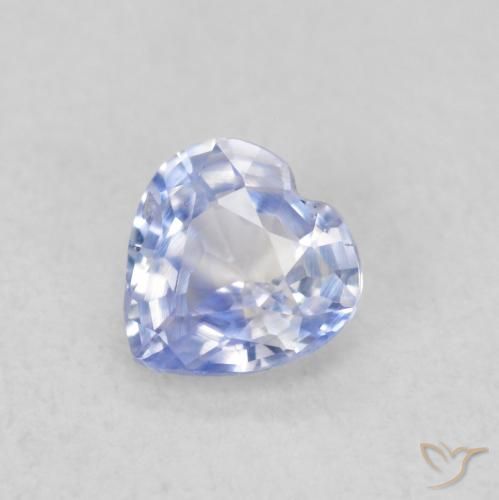 0.48ct Naturel Bleu pastel Saphir, Cœur, VS