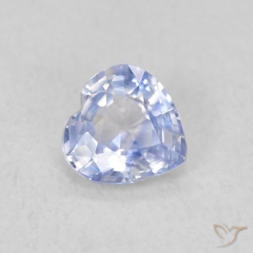 Saphir Bleu pastel naturelle Cœur, 0.48 ct, VS