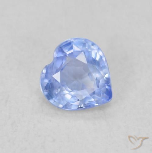 Saphir Bleu violacé léger naturelle Cœur, 0.45 ct, VS