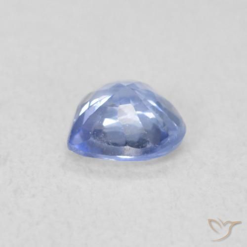 Saphir Bleu violacé léger naturelle Cœur, 0.45 ct, VS