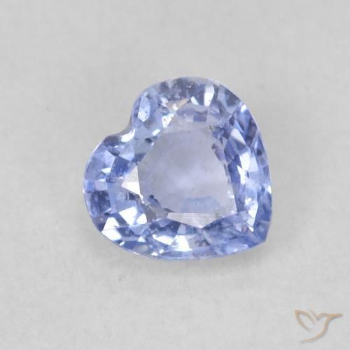Saphir Bleu violacé léger naturelle Cœur, 0.41 ct, VS